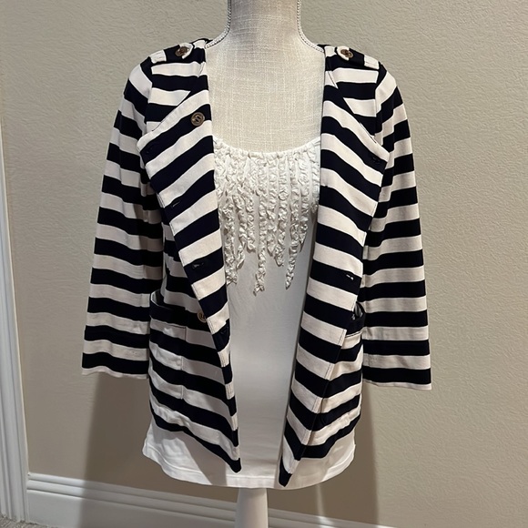J. CREW Maritime Blazer Navy Stripe XS - Picture 3 of 12